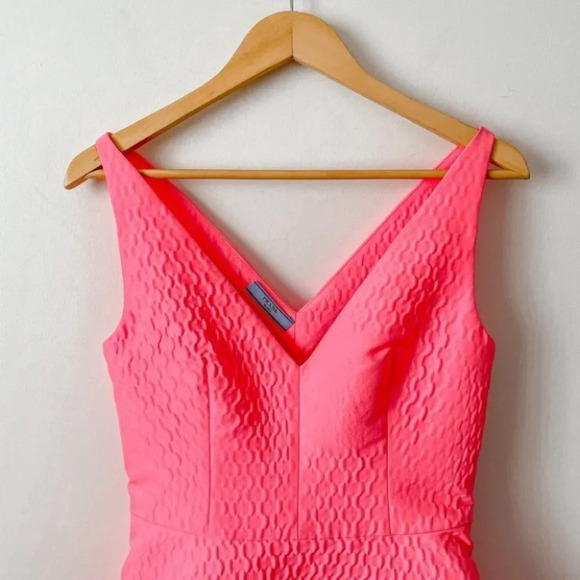 Prada Duchesse Froiss Textured Sleeveless Bright Pink Dress Sz 6 - Picture 5 of 16